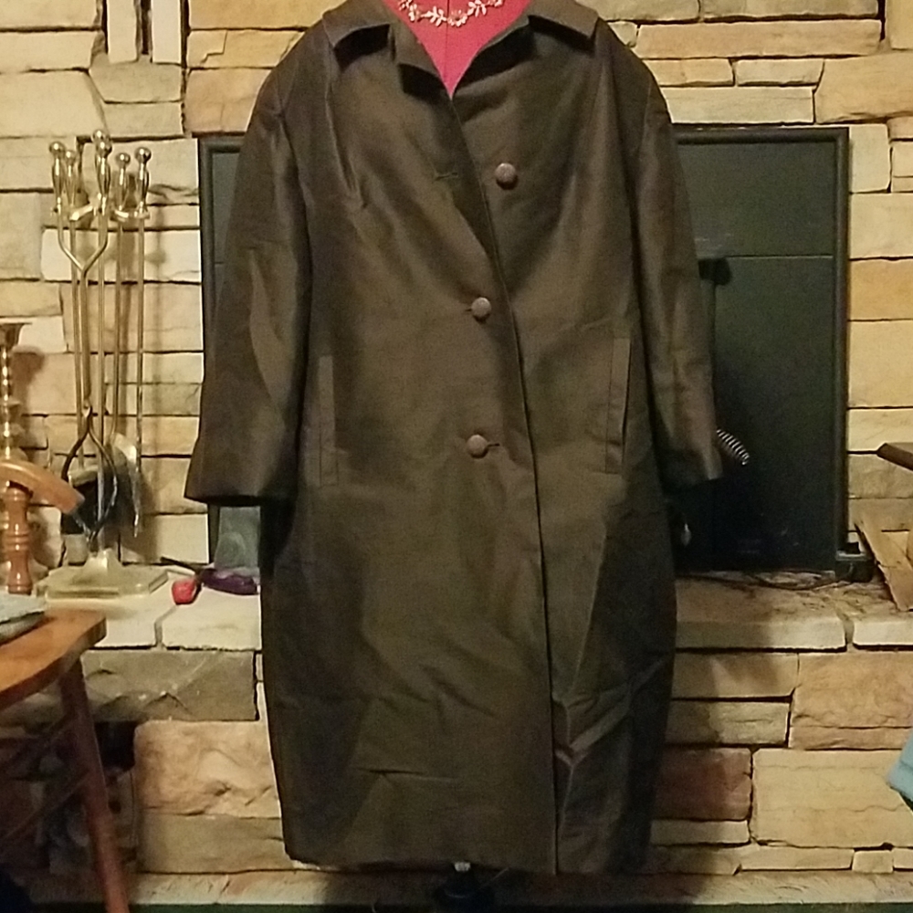 Vintage 50's 60's German Trench Rain Coat Plus Sz